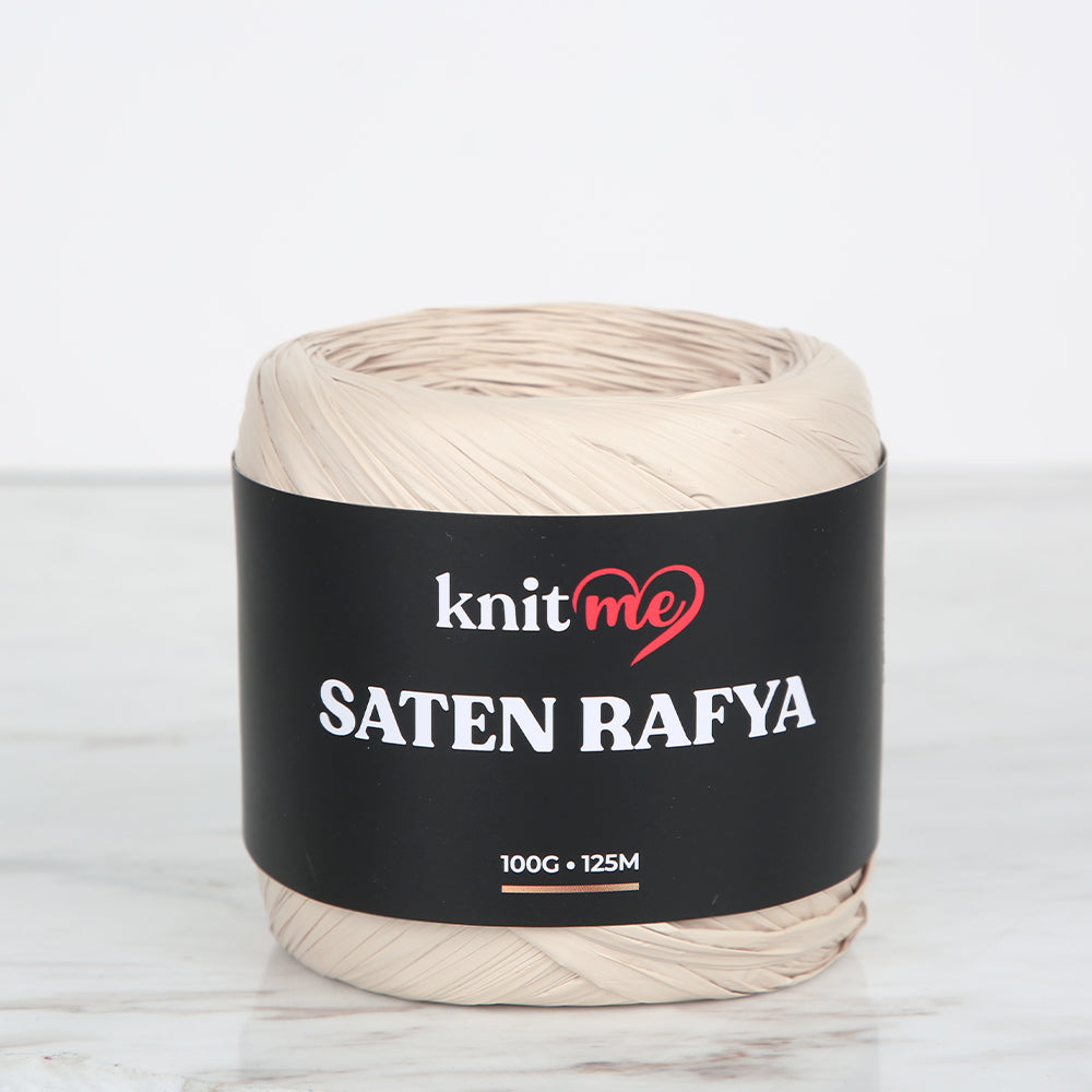 Knitme Saten Rafya İp Açık Bej - 1